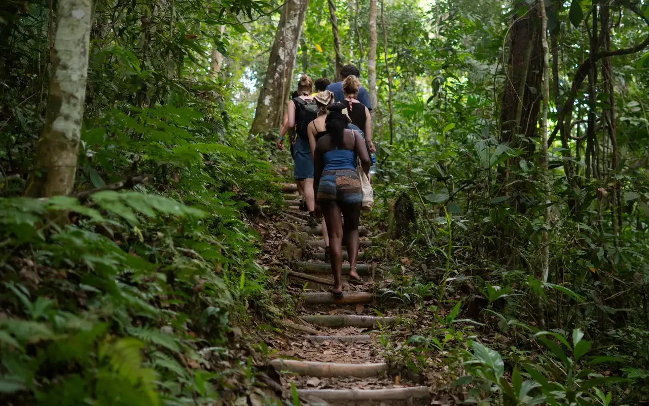 Hiking to a waterfall in Minca Santa Marta Colombia