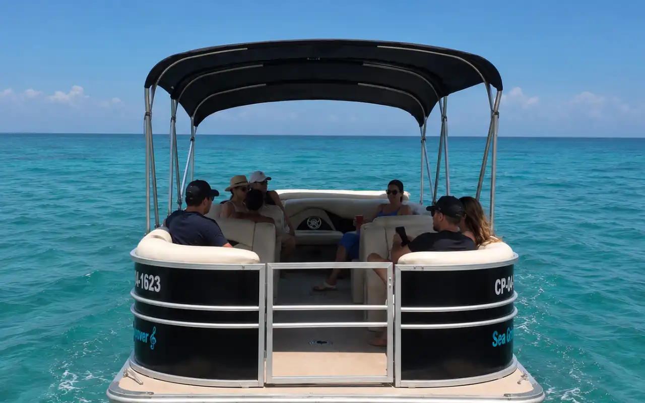 Tourists enjoying a pontoon in Santa Marta