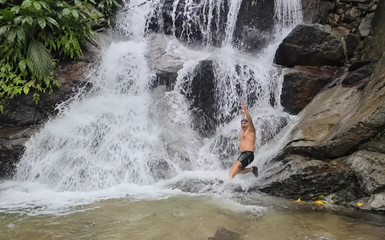 Tourists swimming at Pozo del Amor
