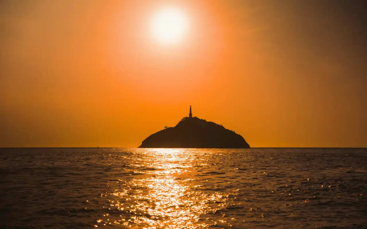 sunset on santa marta beaches colombia
