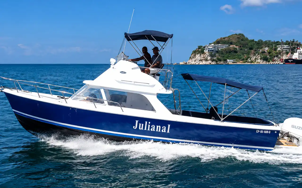 Catamaran sailing in the Caribbean Sea of Santa Marta