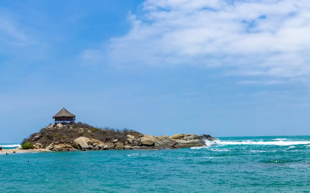 cabo san juan beach in tayrona national park with turquoise sea
