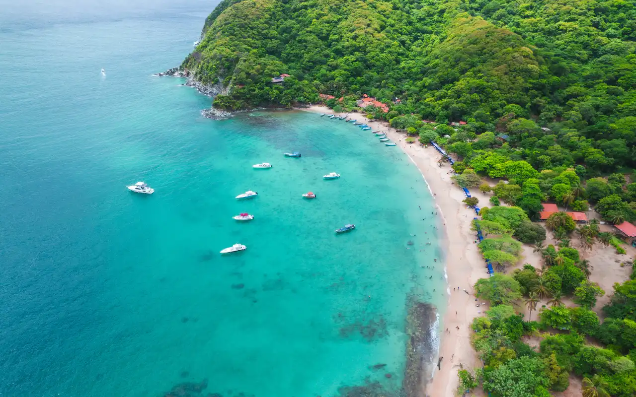 paradise beach in tayrona colombia with white sand